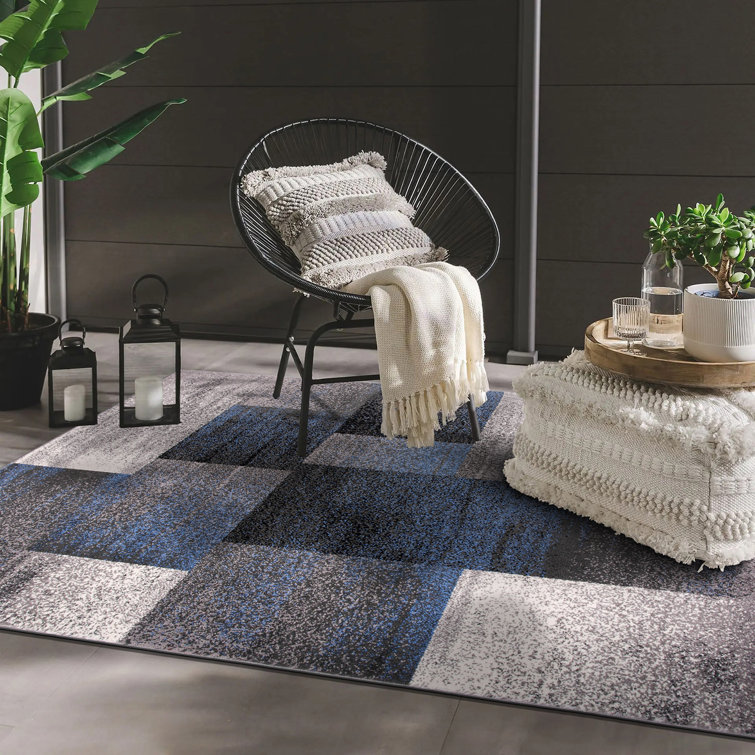 Williston Damarus Geometric Blue Area Rug & Reviews Wayfair